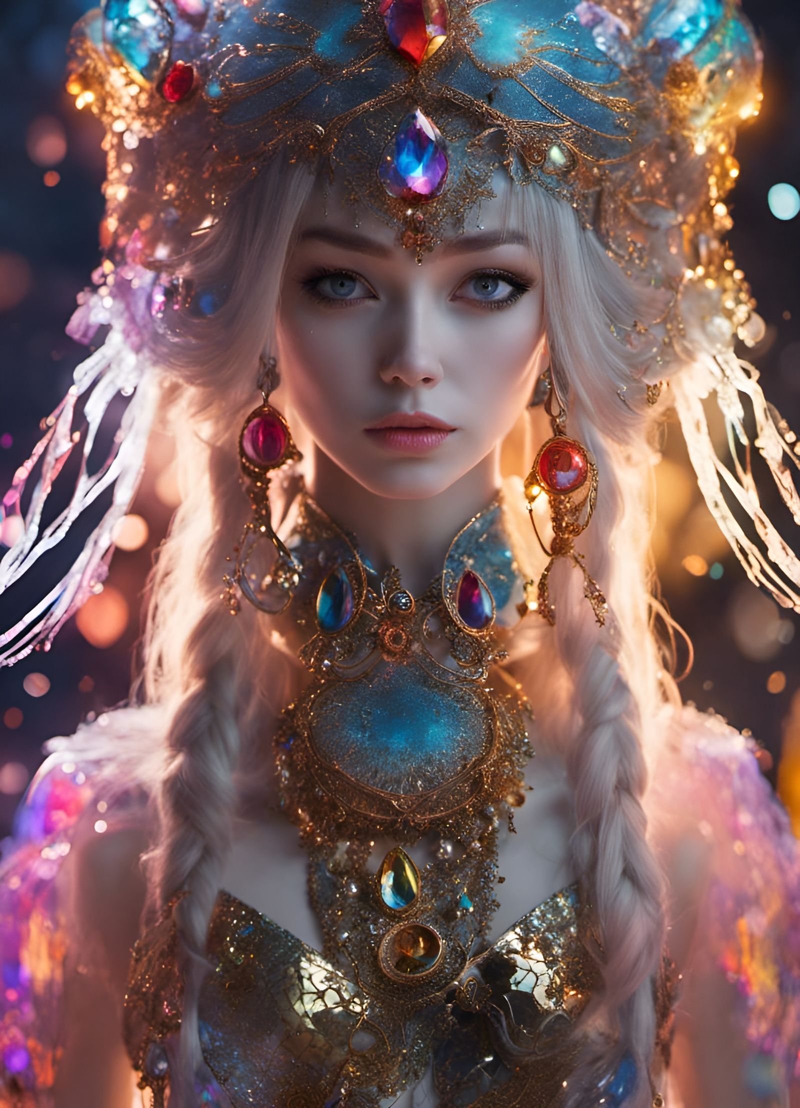 Glittering Bioluminescent Beauty in Hyperdetailed Fantasy Ar...
