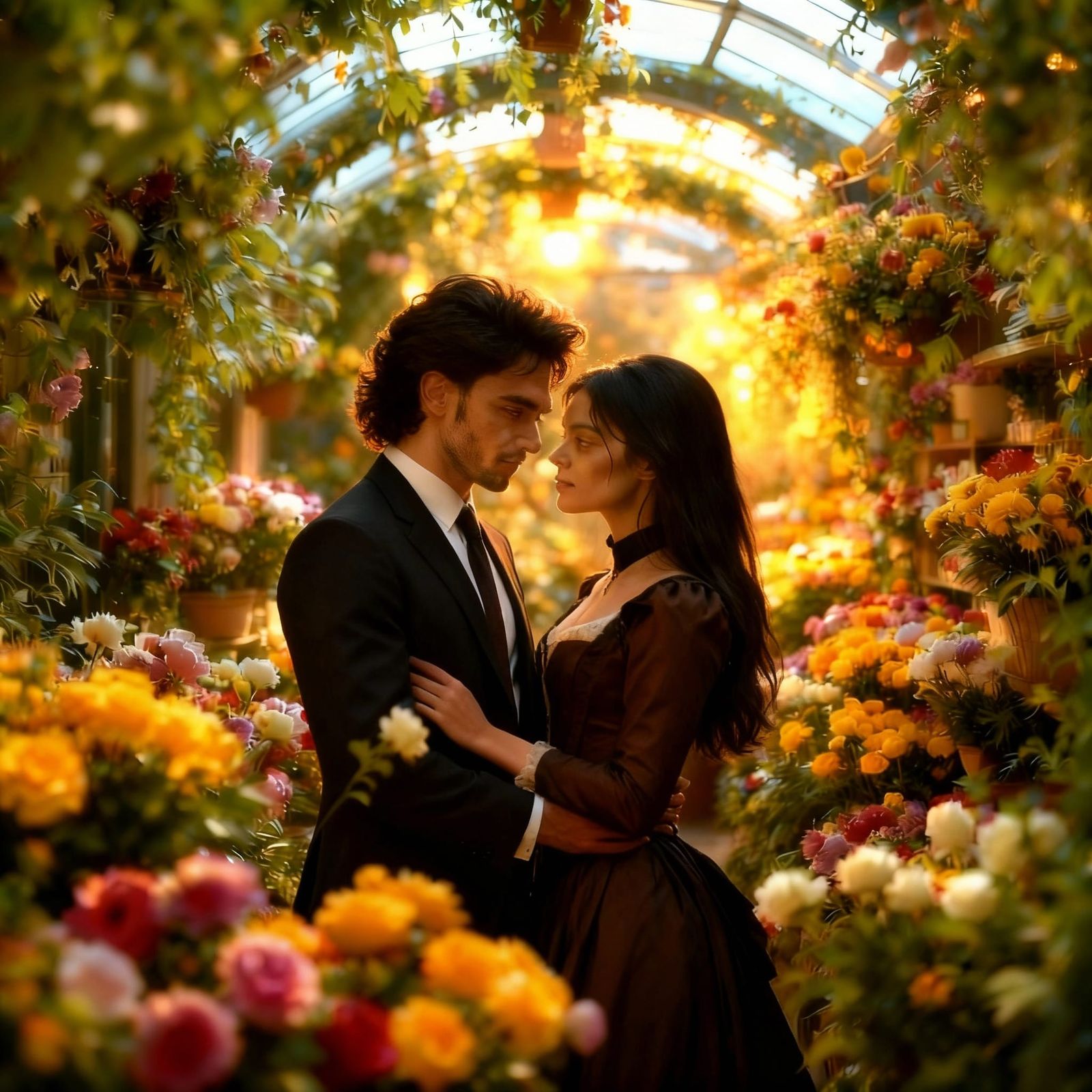 Jenna Ortega and Simone Baldasseroni Romantic Garden Couple