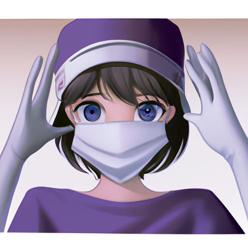 Anime Surgical Nurse Illustration in Studio Ghibli Style