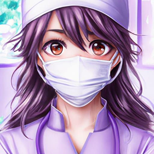 Anime Surgical Nurse in Operating Room, Ghibli Style