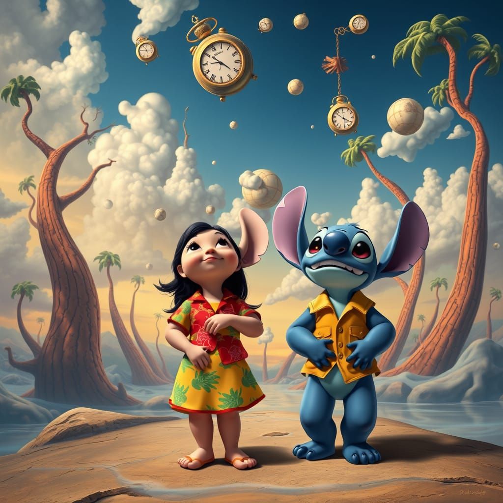 Surreal Disney Duo Embarks in Dali-Inspired Dreamscape
