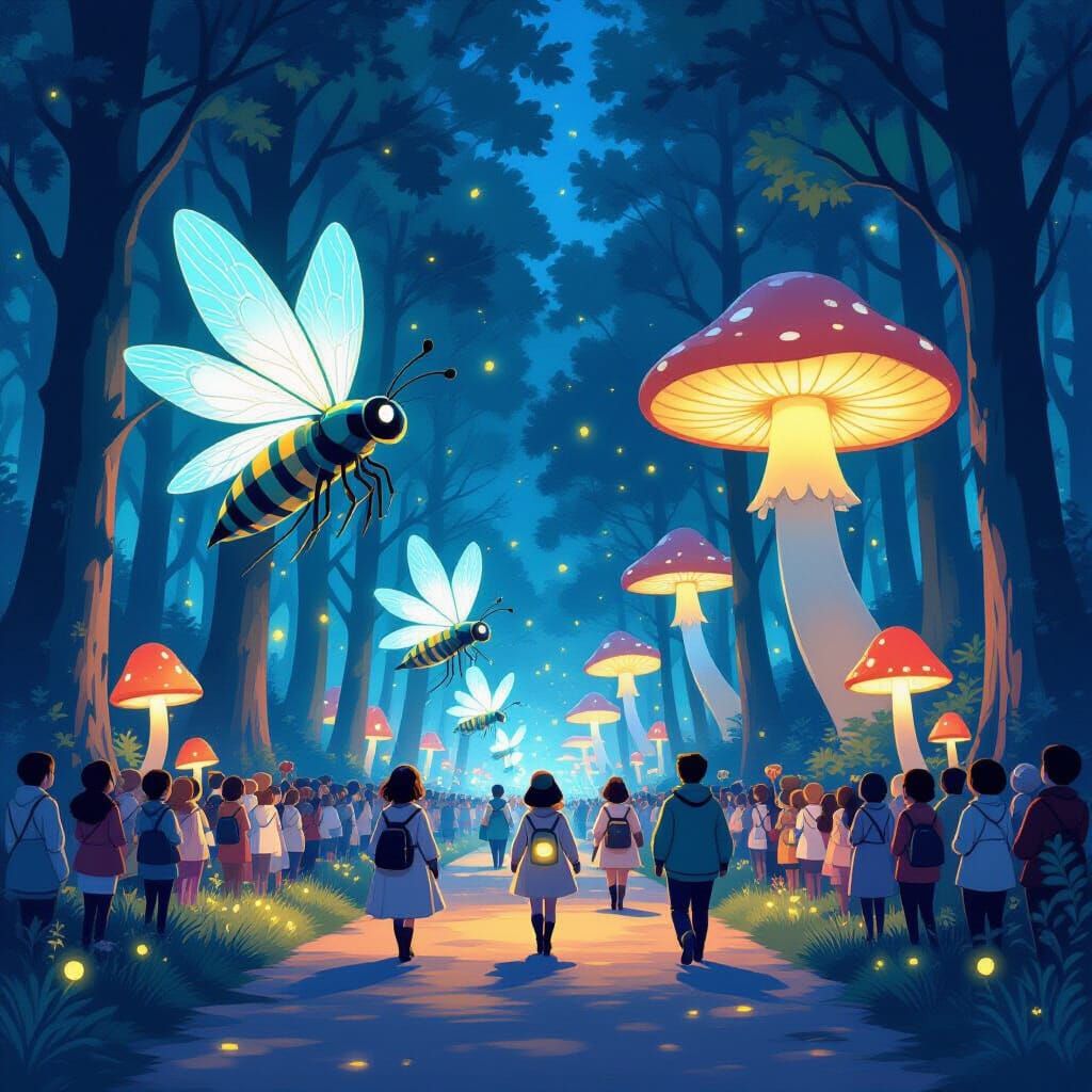 Glow-worm Gala Parade in Ethereal Twilight Forest