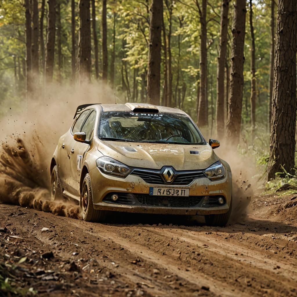 Renault Fluence Rally Car Drifts Through the Woods