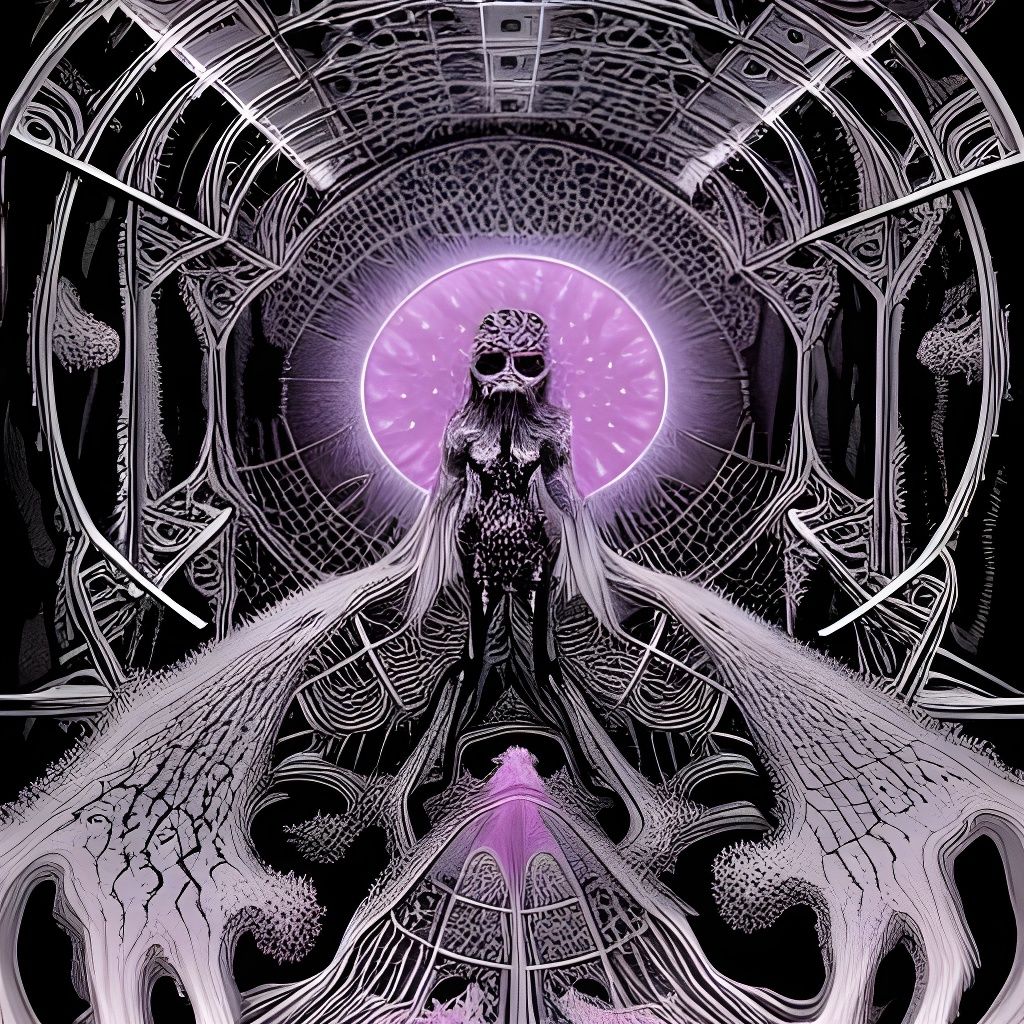 Raspberry Bioluminescent Spectral Dawn: Intricate Art