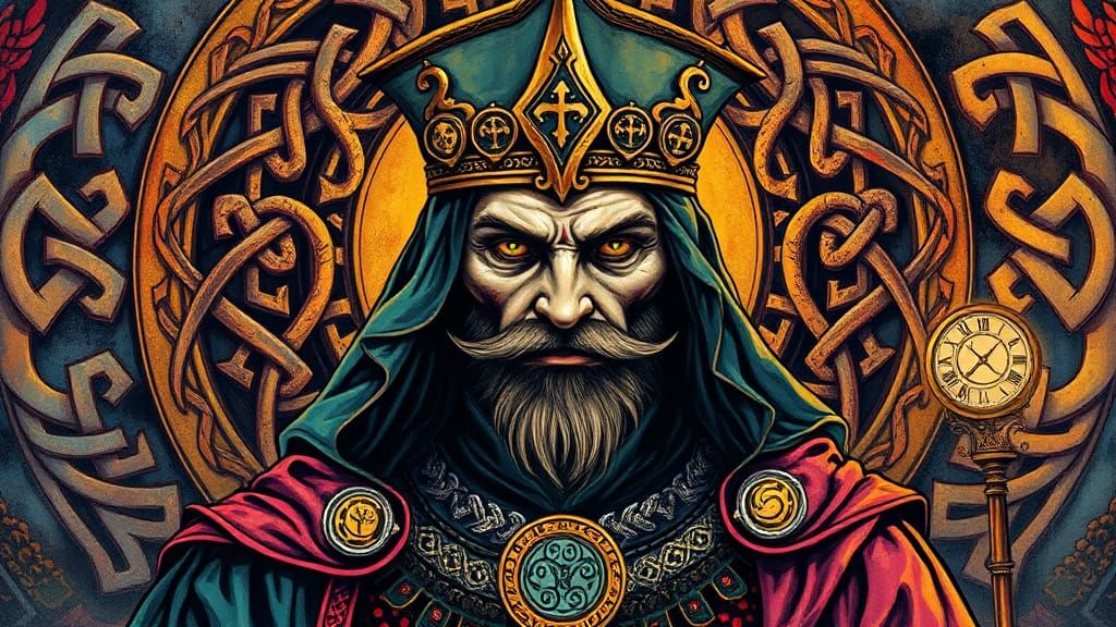 Mysterious Figure Portrait in Fluorescent Impasto Style