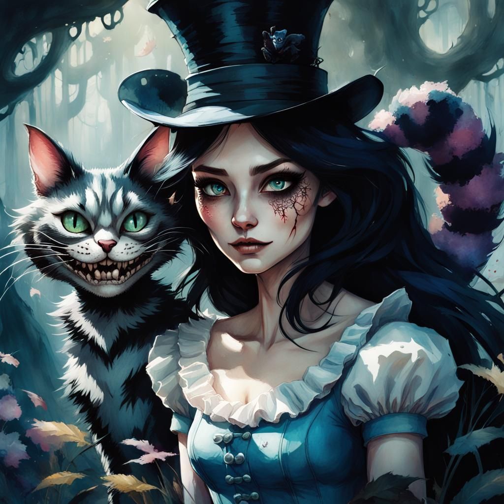 Dark Alice in Wonderland DreamWorks Illustration