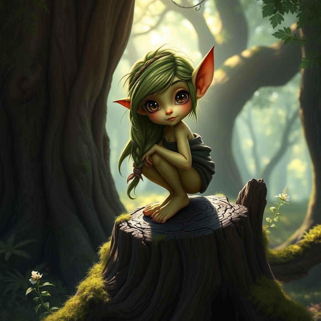 Forest Creature in Enchanted Woodland Scene
