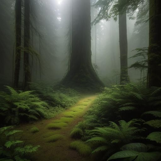 Lush Pacific Northwest Forest with Hidden Figure