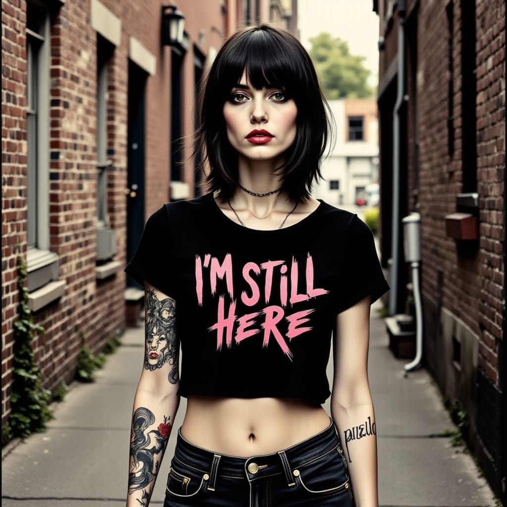 Punk Woman in Boston Alleyway, 1978 Style