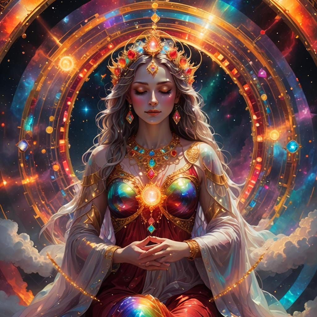 Celestial Goddess Temple with Prismatic Light