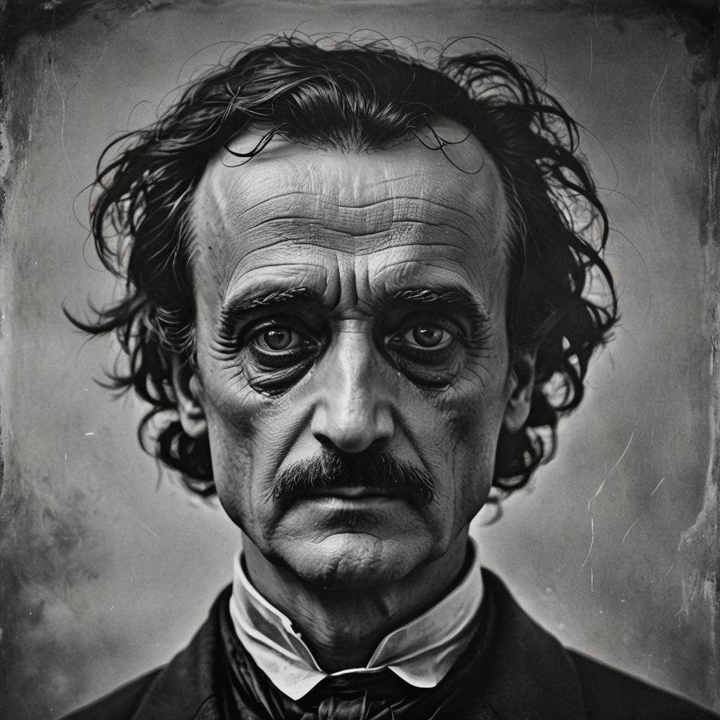 Eerie Portrait of Edgar Allen Poe
