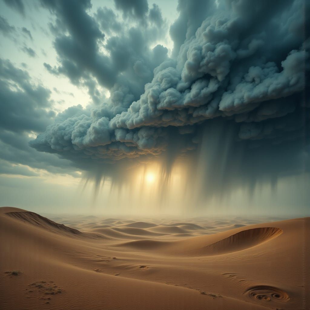 Epic Desert Stormscape at Dusk