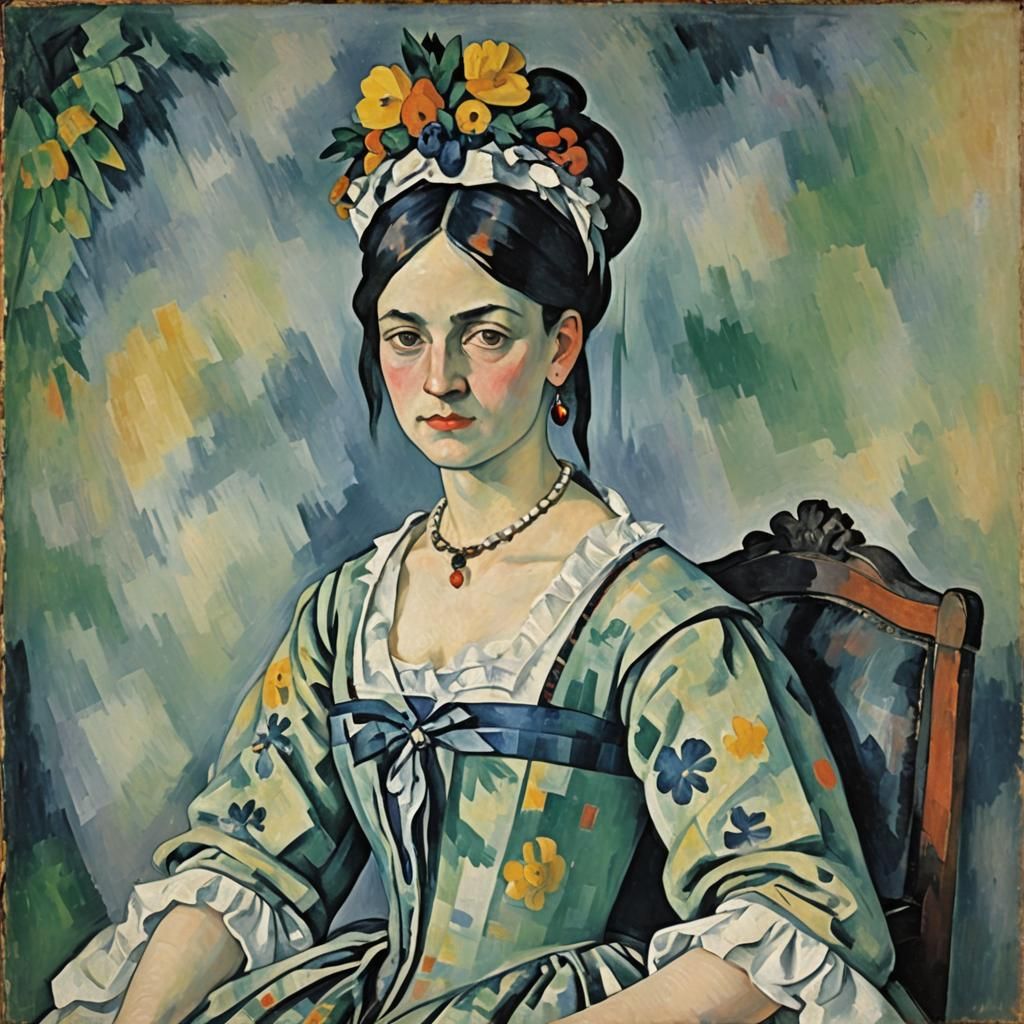 Pale Emo Empress in Post-Impressionist Style