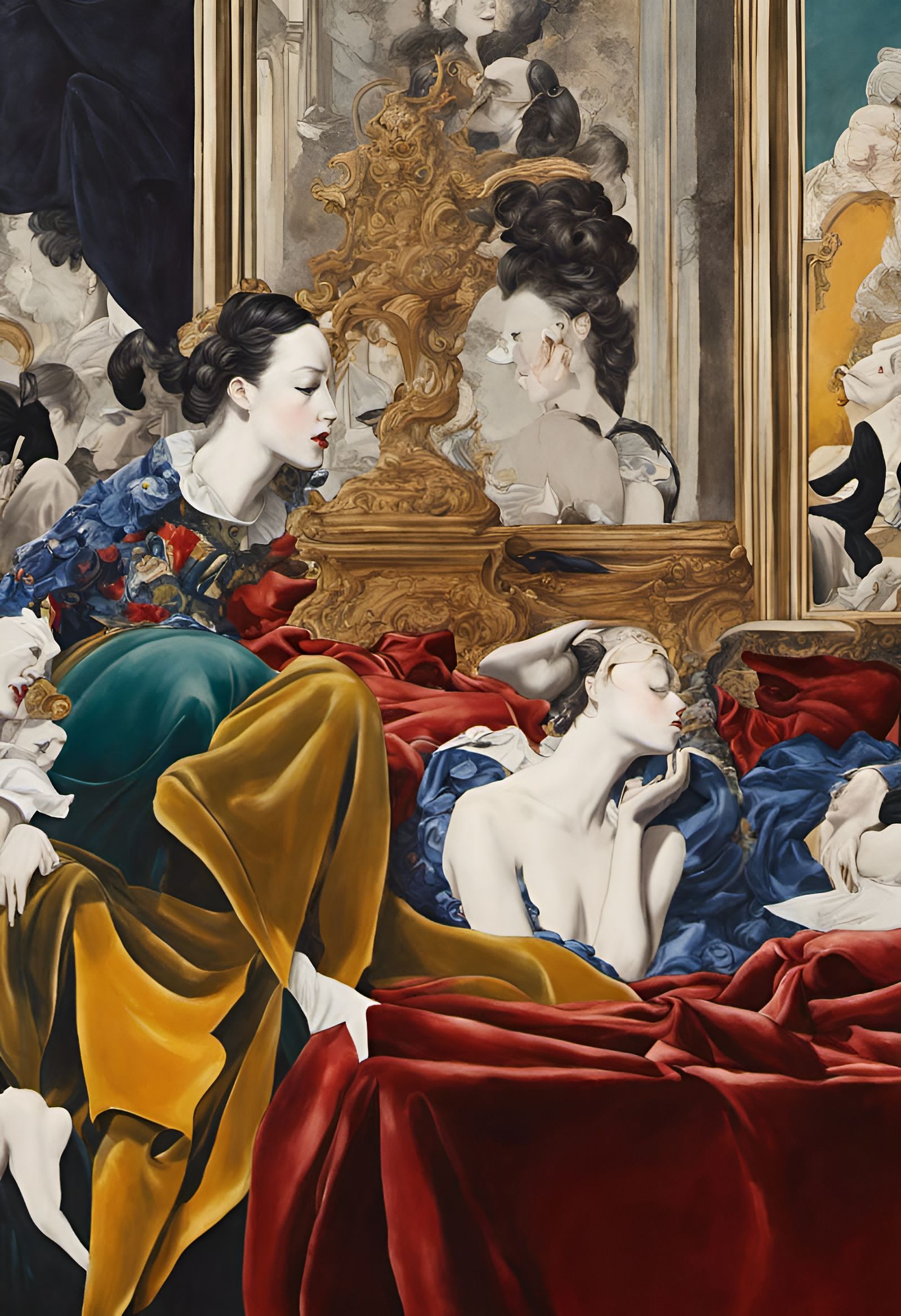 Surreal Opium Den: Abstract Art with Rock Singers