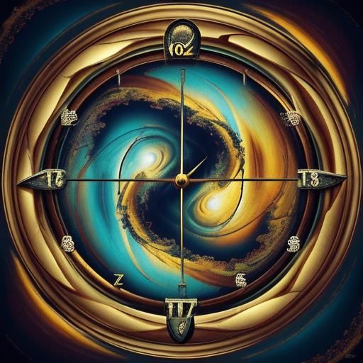 Surreal Life Clock in Dreamy Vortex of Memories