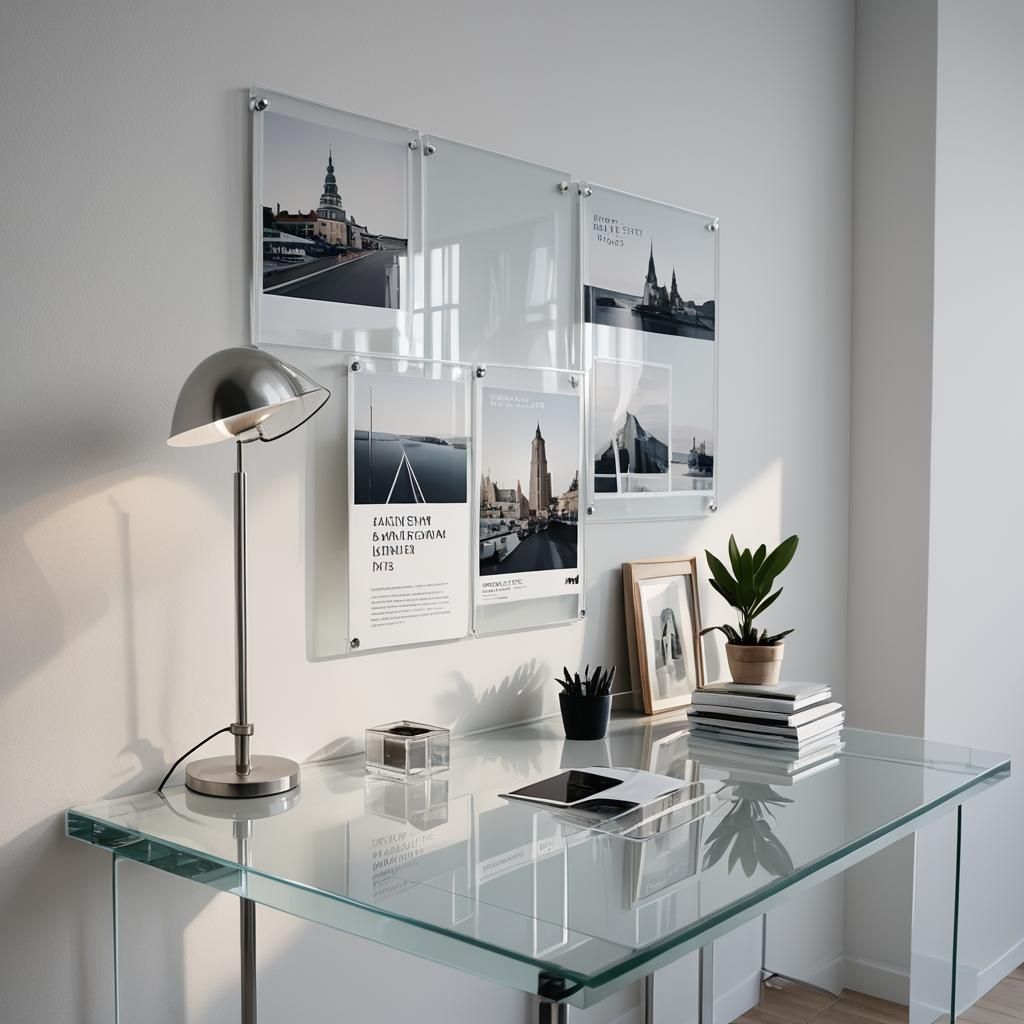 Minimalist Interior with Acrylic Poster Holders