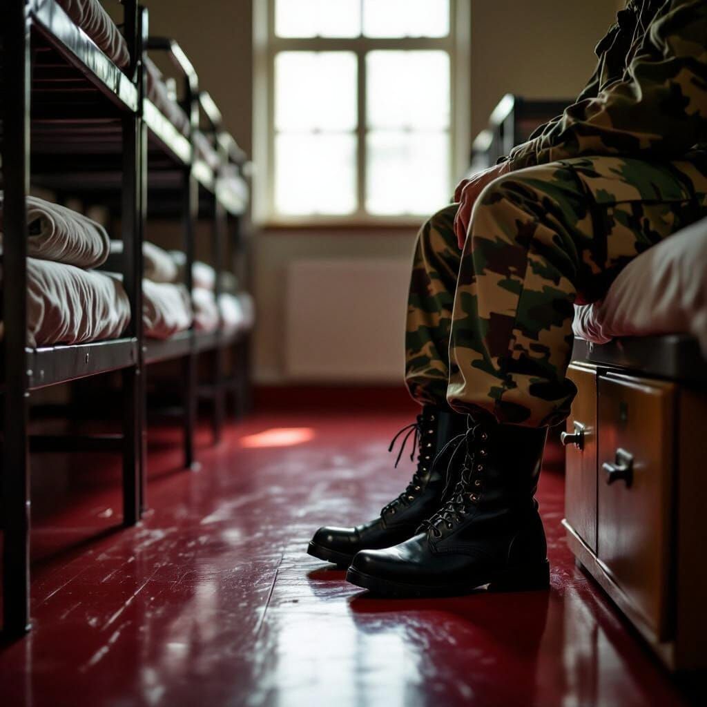 Soldier in Barracks: Documentary Realism Style