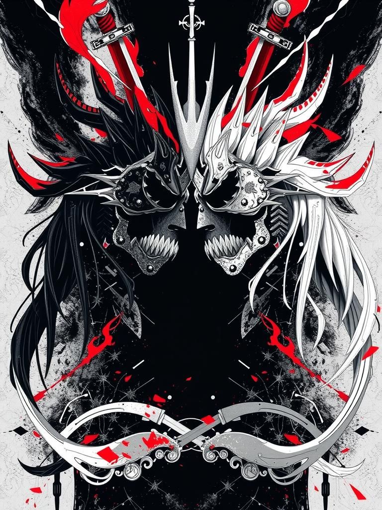 Forceful Expressionist Duel with Swords