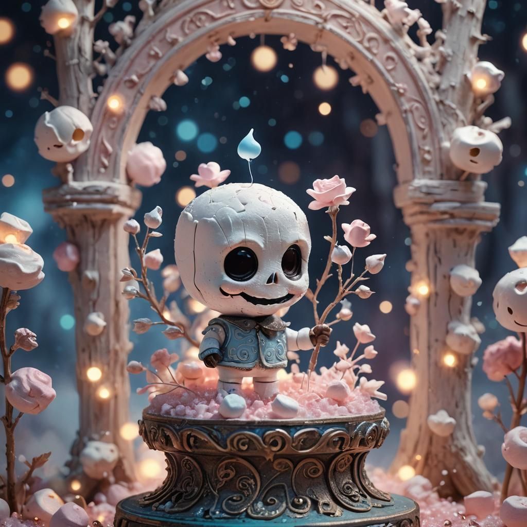 Marshmallow Man Portrait in Dreamy Pastel Hues