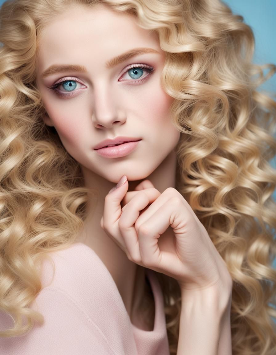 Close-up Portrait of a Beautiful Blonde Girl