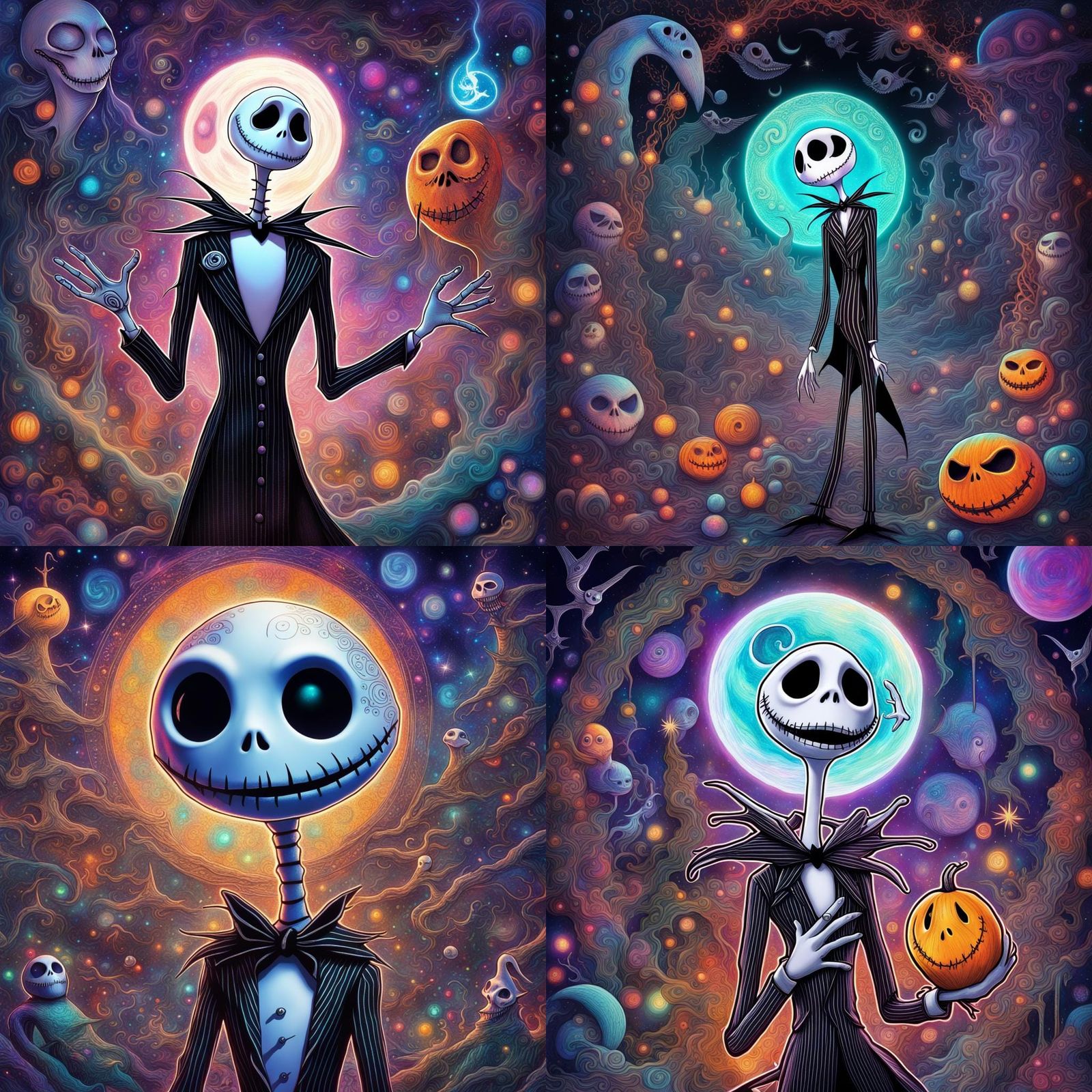 Holographic Nightmare Before Christmas Illustration