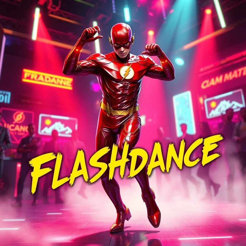 Cyberpunk Flash Dances Under Neon Lights