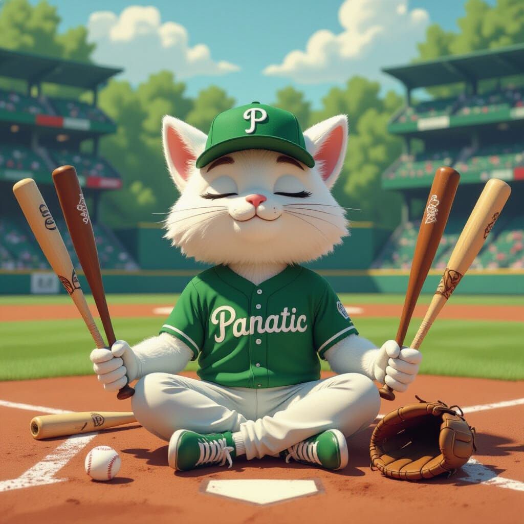 Philly Fanatic Mascot in Peaceful Meditation