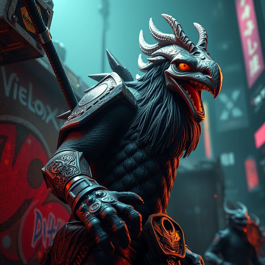 Epic 3D Dindon Graffiti Masterpiece in Unreal Engine 5 Style