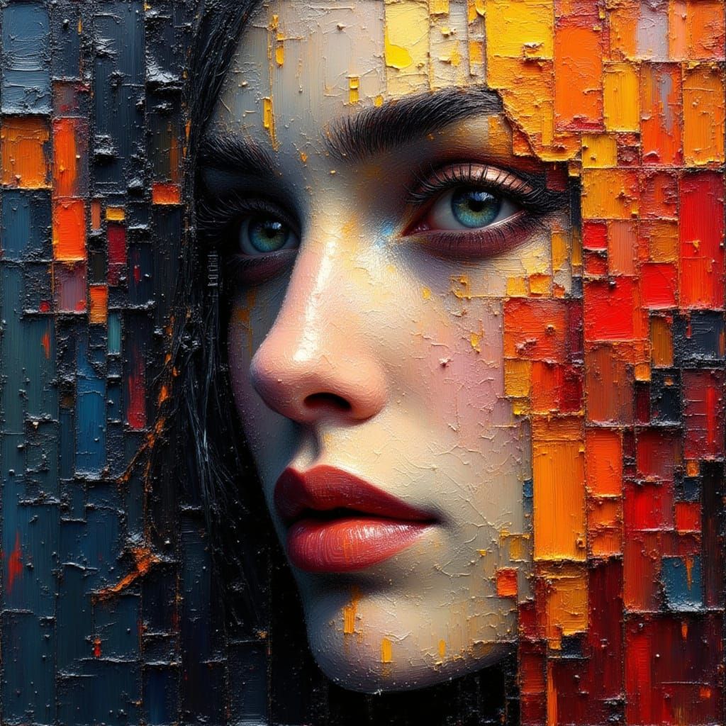 Enigmatic Hollywood Star in Moody Oil Painting