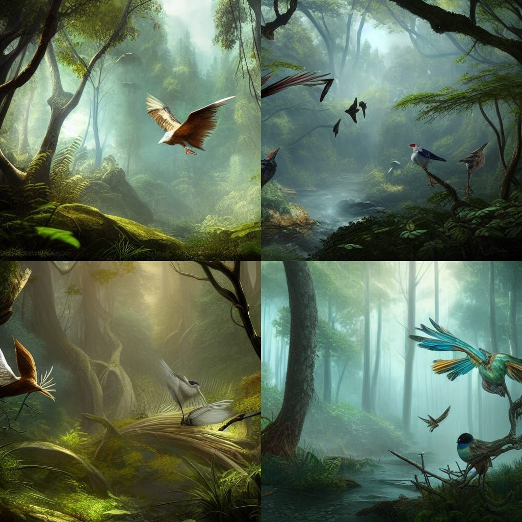 Eyeglasses with Bird Legs in Dense Forest