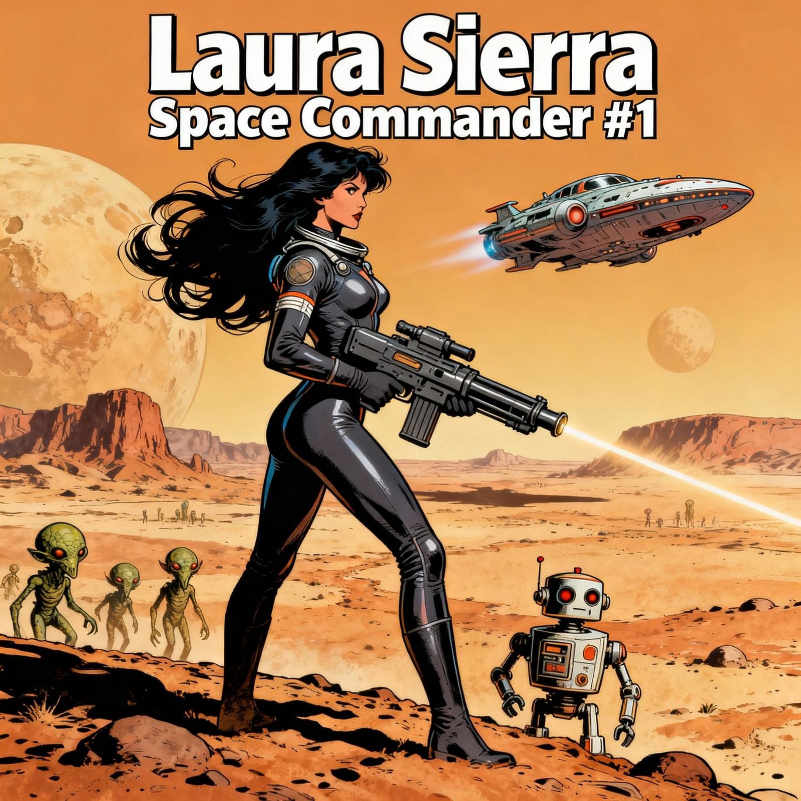 Laura Sierra Space Commander Comic Cover Art