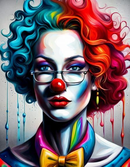 Clown Costume Graffiti Art Splash Painting