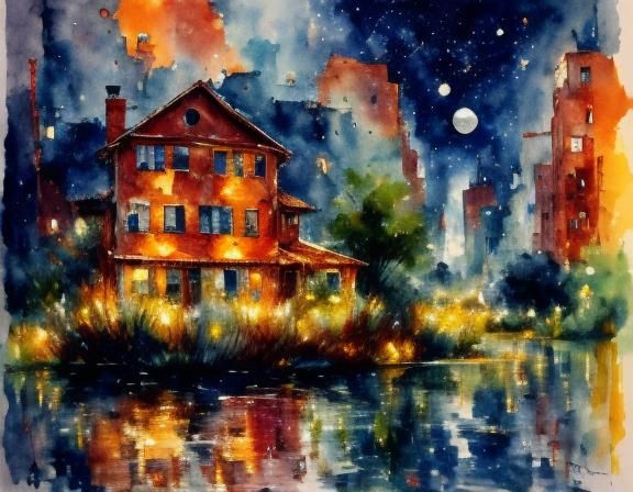 Whispers of Melancholy in Dreamy Watercolor