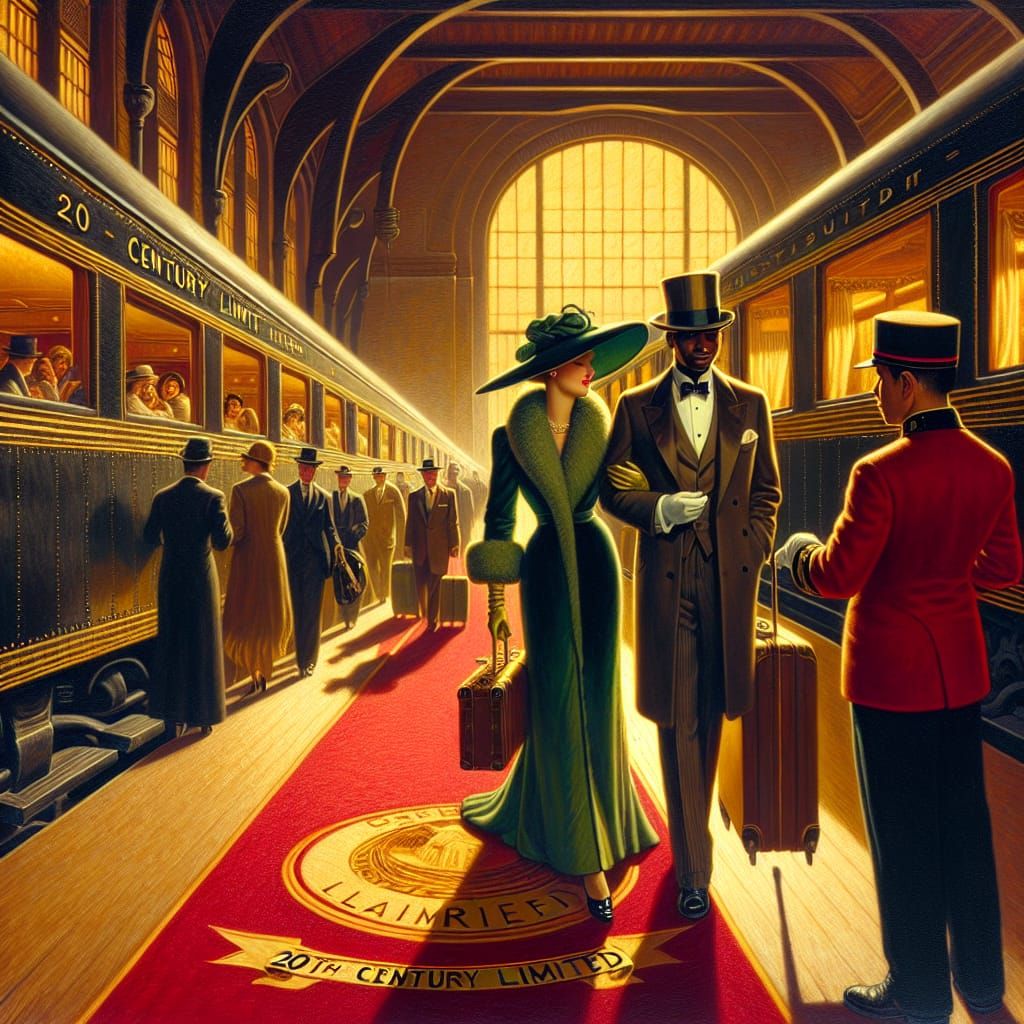 Luxurious Train Station in Classic Realism Style