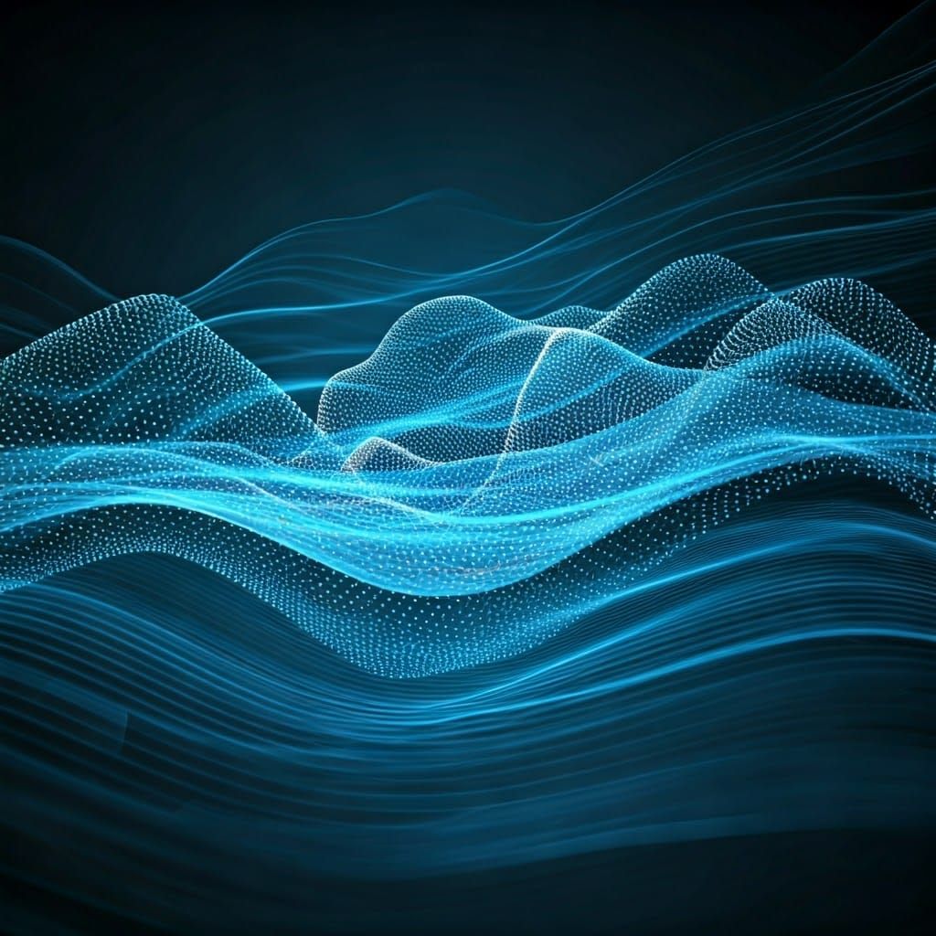 Abstract Polka Dot Ocean in Geometric Style