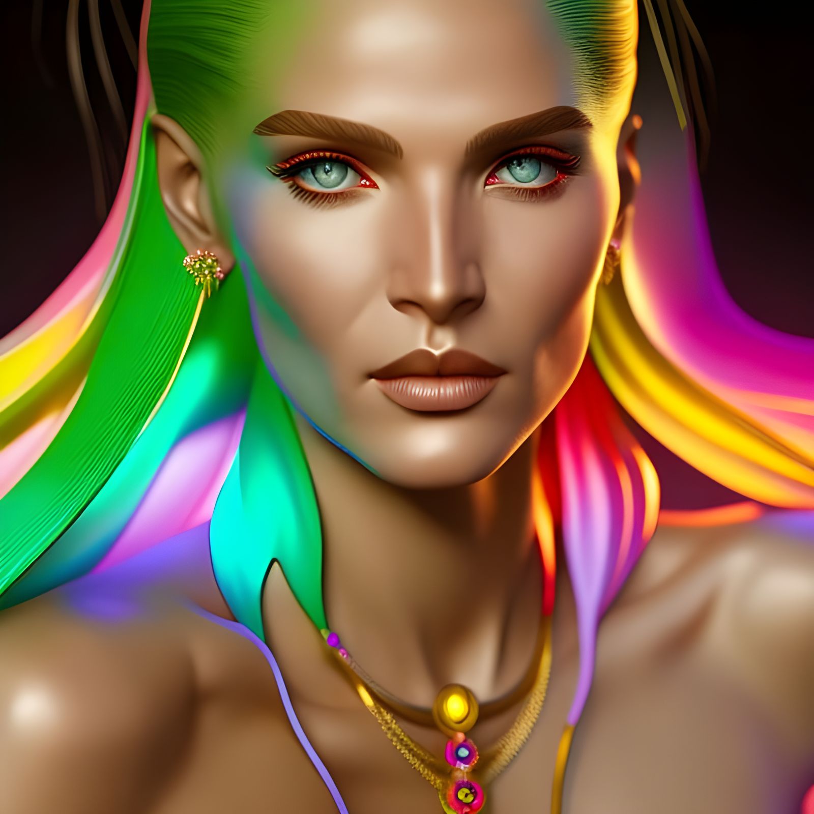 Futuristic Streetwear Fashion Portrait in Vogue Style