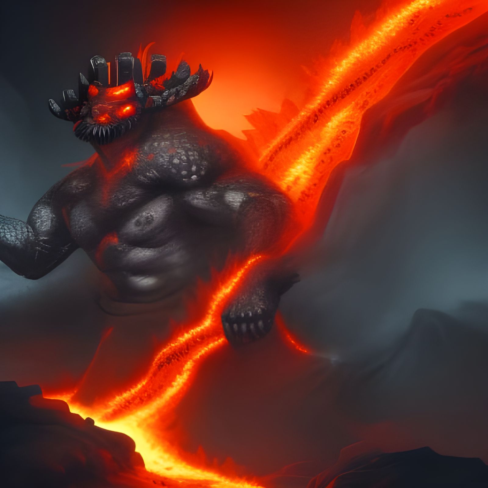 Ninja Samurai Transforms Into Lava Monster