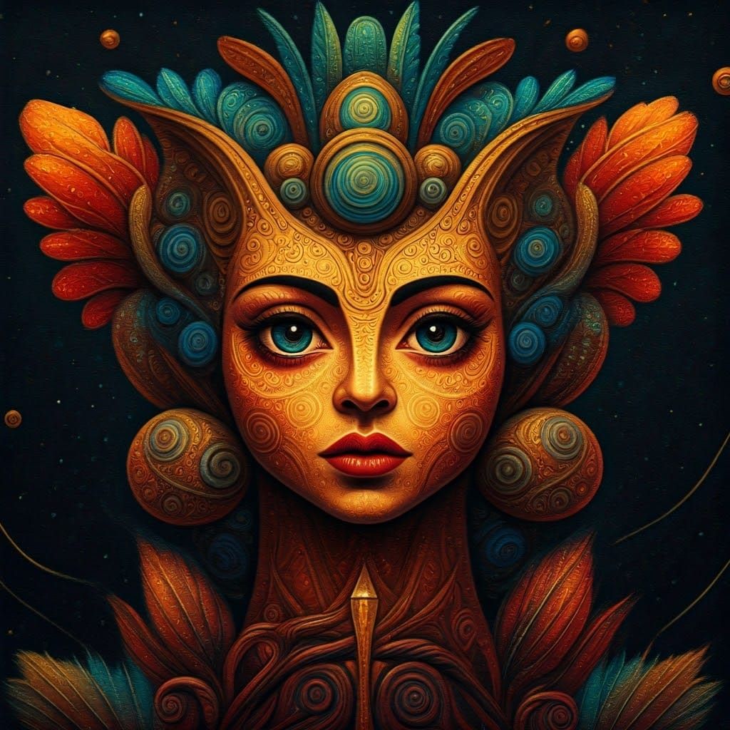 Dreamlike Alebrije in Folk Art Style