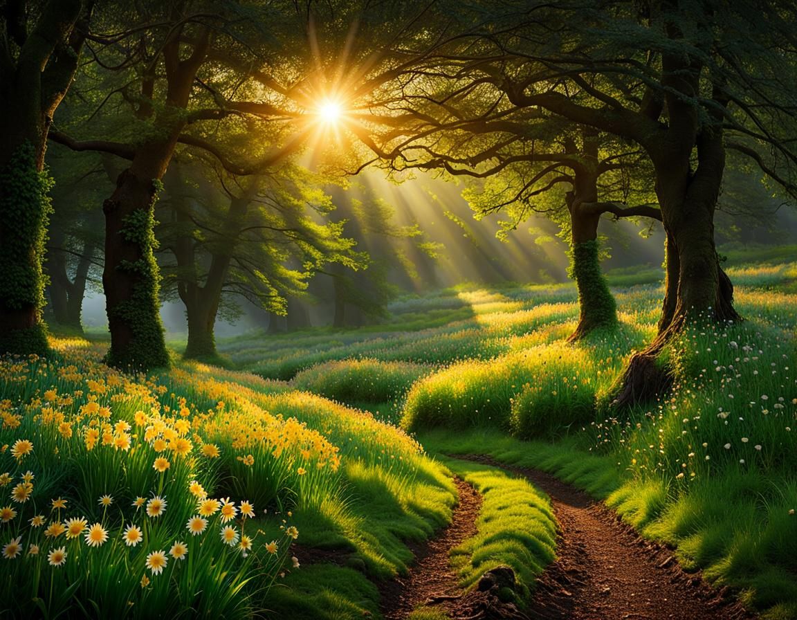 Ethereal Landscape of Dreams and Light