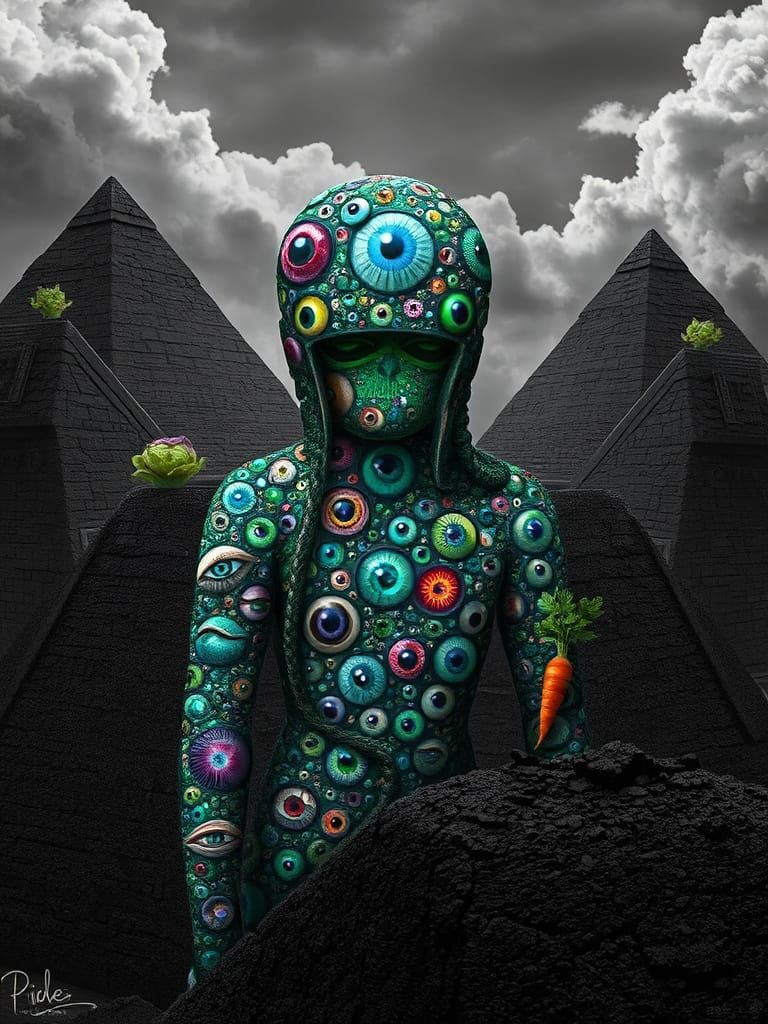 Ancient Guard's Body Composed of a Mesmerizing Mosaic of Eye...