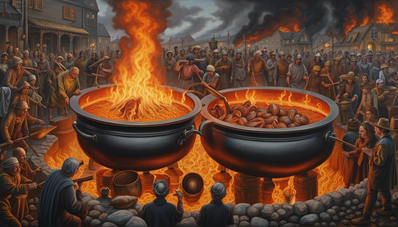 the boiling cauldrons of hell