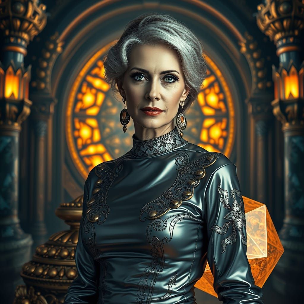 Mysterious Woman in Metallic Glory