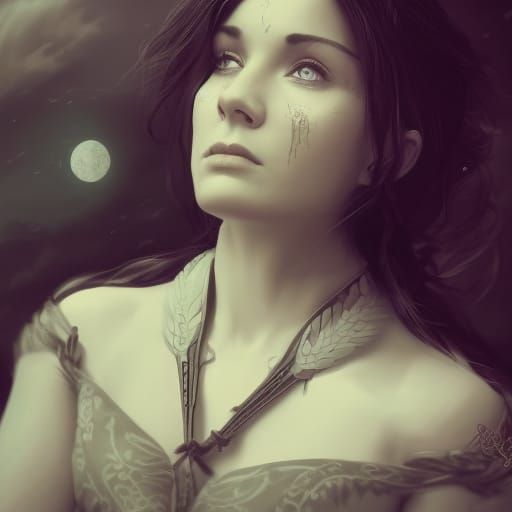 Dramatic Pencil Sketch in Digital Matte Painting Style