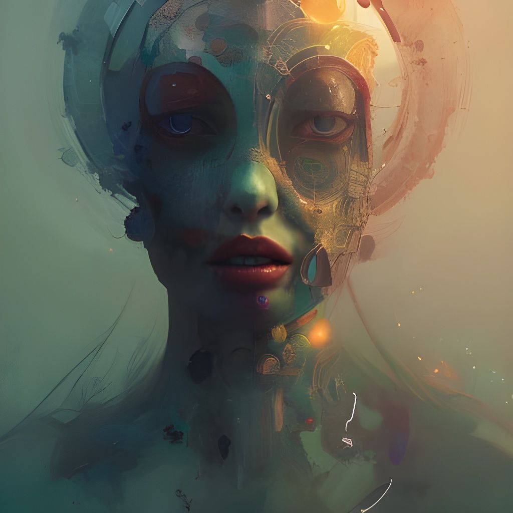 Anthropomorphic Earth Portrait in Deep Color Fantasy Art