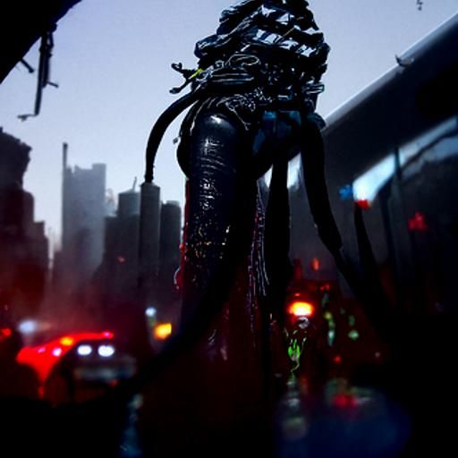 Cyberpunk Centipede City Horror: Trending Artstation Scene