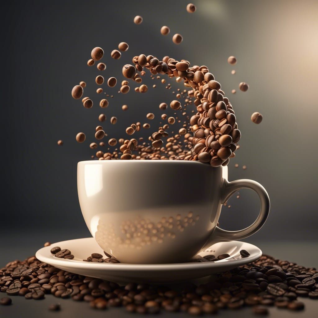 Coffee Cup in Bubble: Hyperrealistic Photorealism