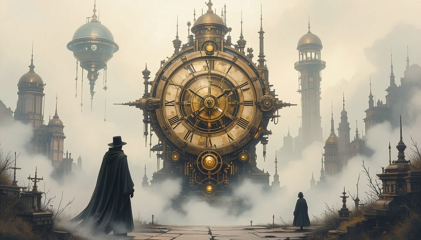 Mystical Steampunk Ritual in Dreamlike Setting