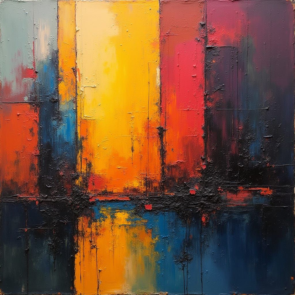 Dynamically Balanced Abstract Art in Expressive Color