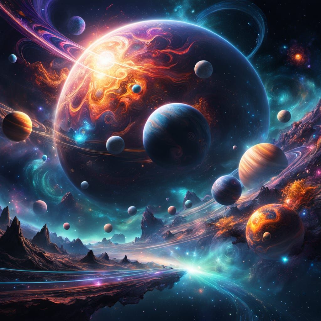 Celestial Planetary Alignment in Abstract Expressionism