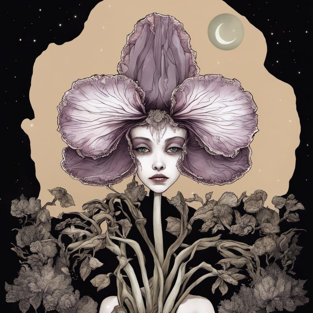 full human body dryad phalaenopsis, "labellum human face",  ...